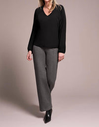 Tribal - V-neck Top With Pleating Detail