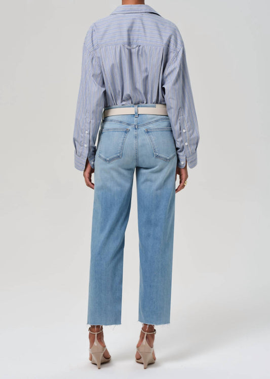 Citizens Of Humanity - Palma High Waist Raw Hem Straight Leg Jeans