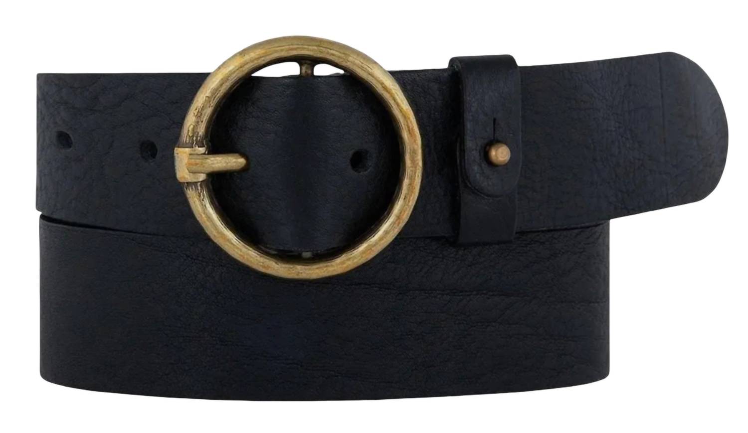 Amsterdam Heritage - Women's Vintage Round Buckle Leather Belt