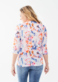 Fdj - Tawny Three Quarter V-neck Top