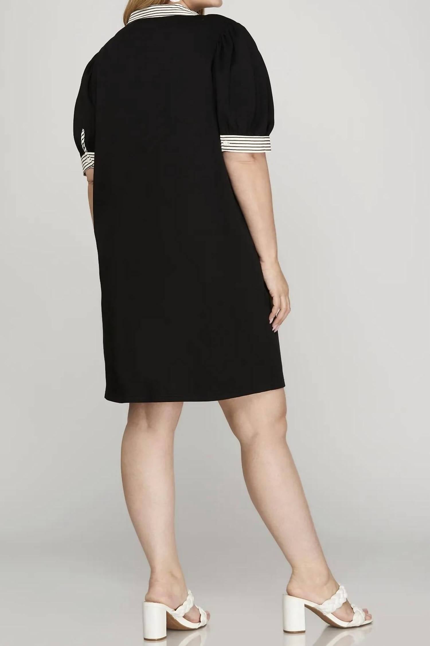 She + Sky - Kaia Puff Sleeve Mini Dress - Plus