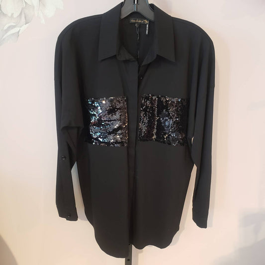 Sequin Pocket Button Down Shirt