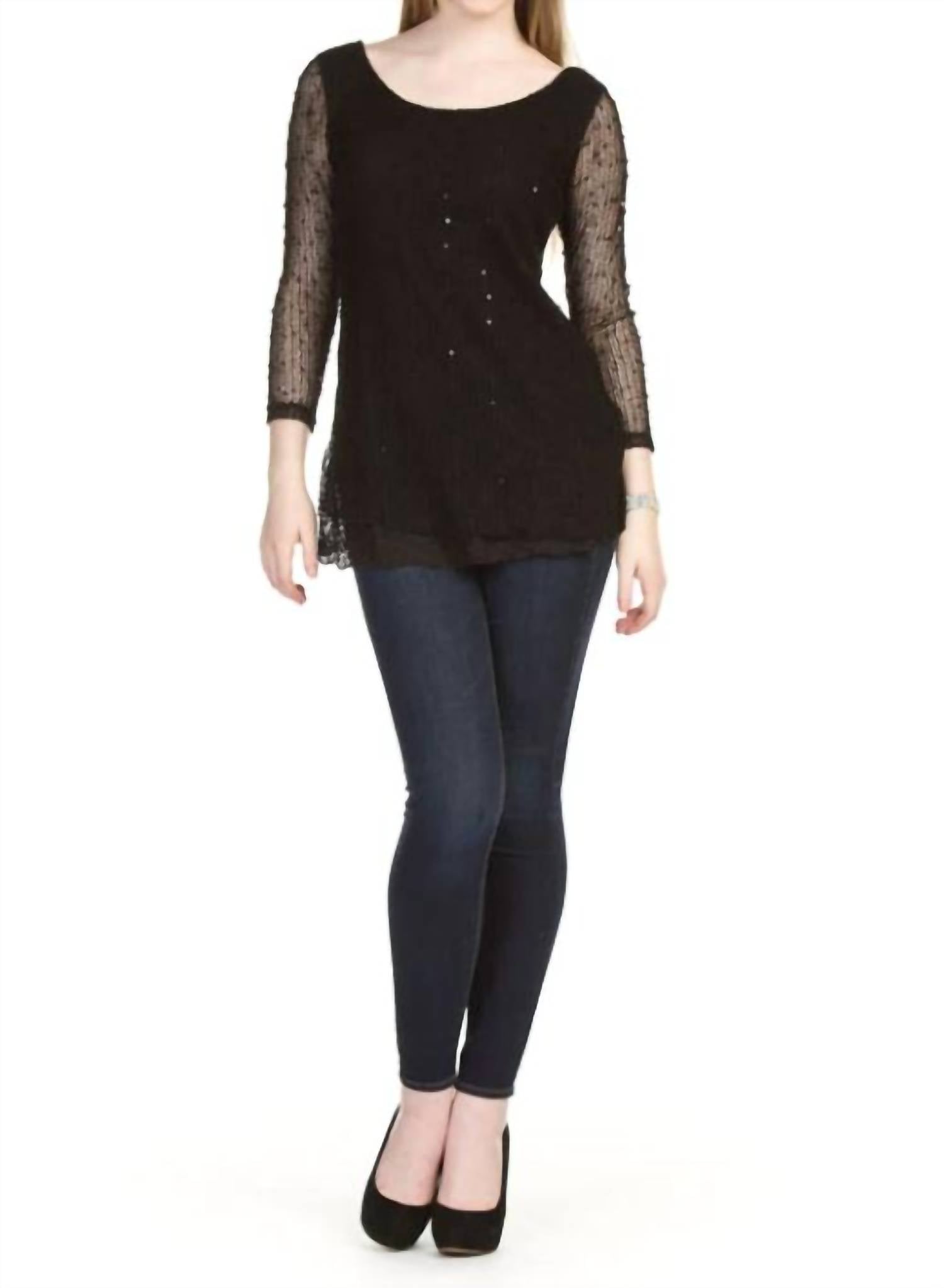 Papillon - Open Weave Tunic With Lace