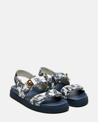 STEVE MADDEN Women's Mona Slingback Footbed Sandals in navy multi - women's sandal