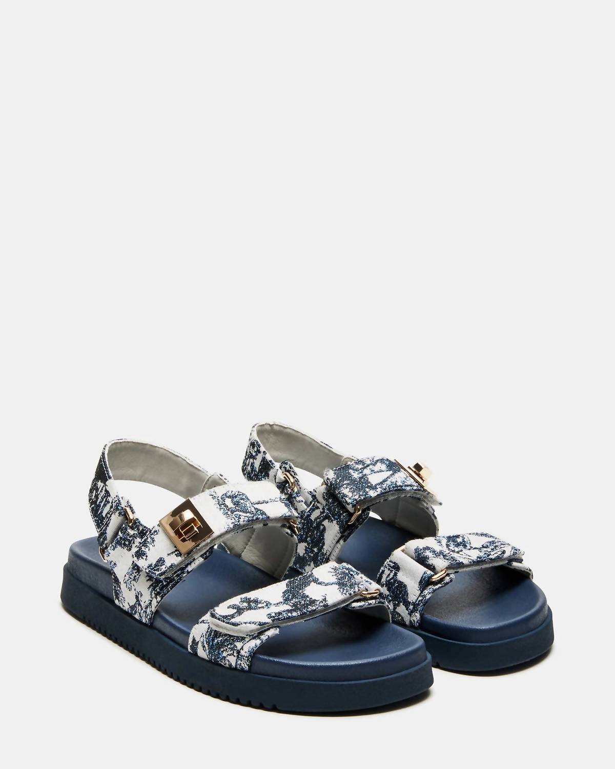 STEVE MADDEN Women's Mona Slingback Footbed Sandals in navy multi - women's sandal