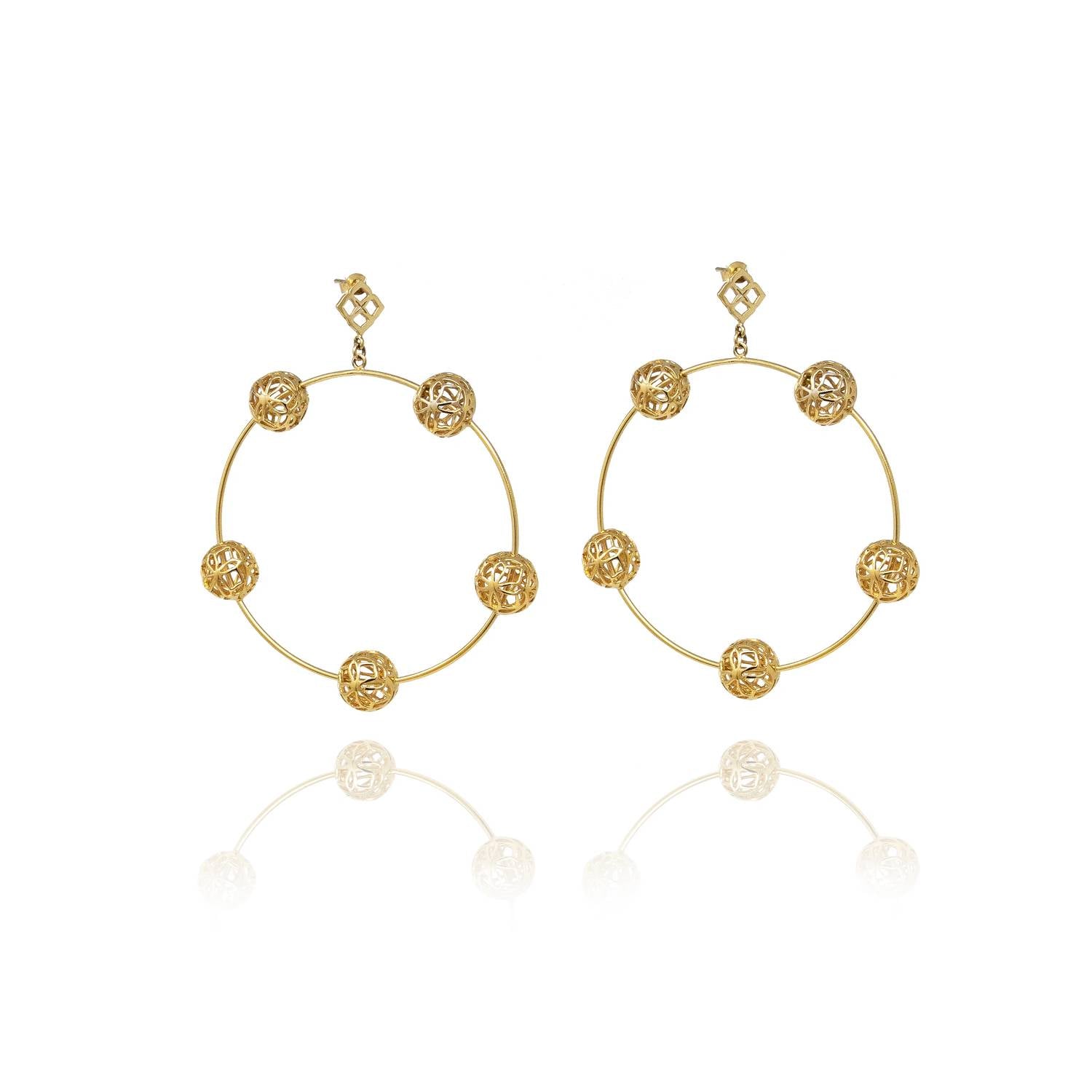 Georgina Jewelry - Women's Signature Sphere Dangle Hoops Earrings
