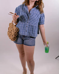 &Merci - The Cool Girl Check Denim Top