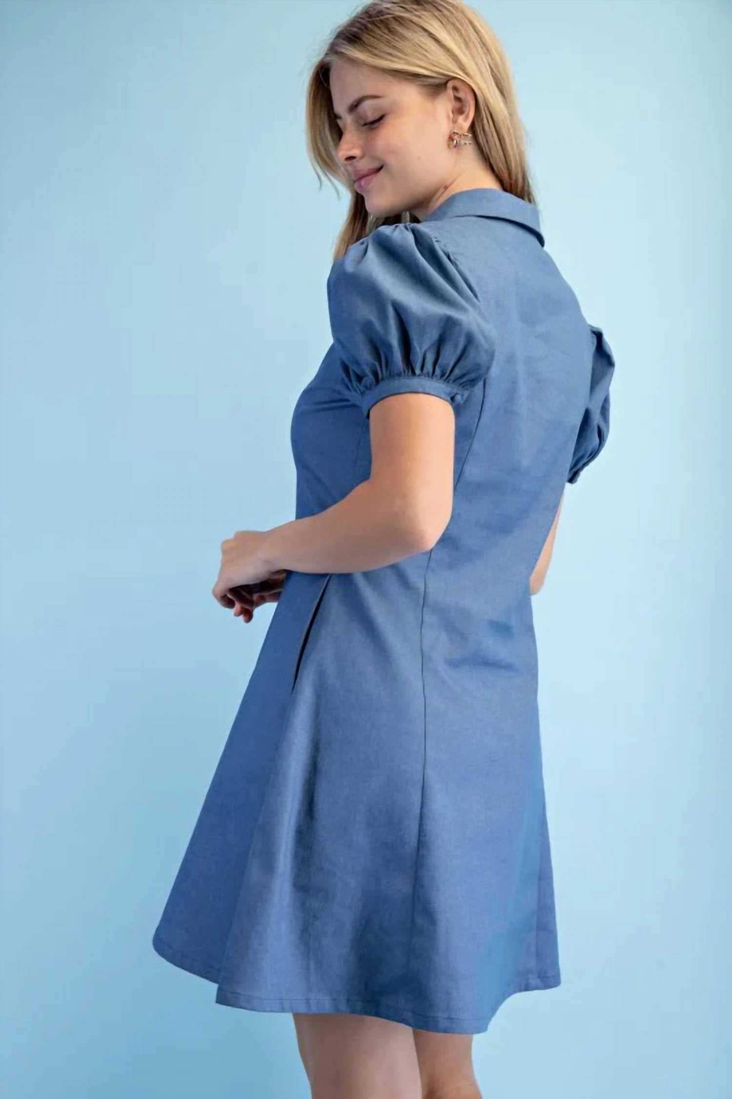 Gigio - A-line Collared Mini Dress