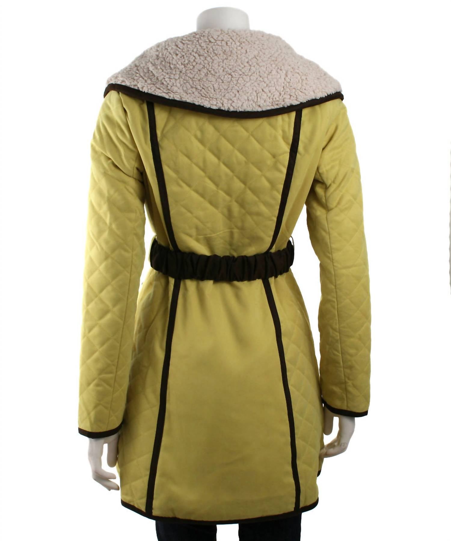 Ryu - Oversized Fleece Collar Quilted Coat