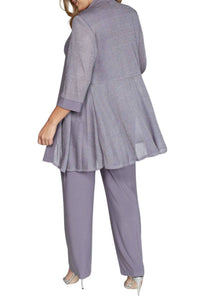 R&M Richards - Sleeveless Top And Loose Pants With Matching Jacket Set