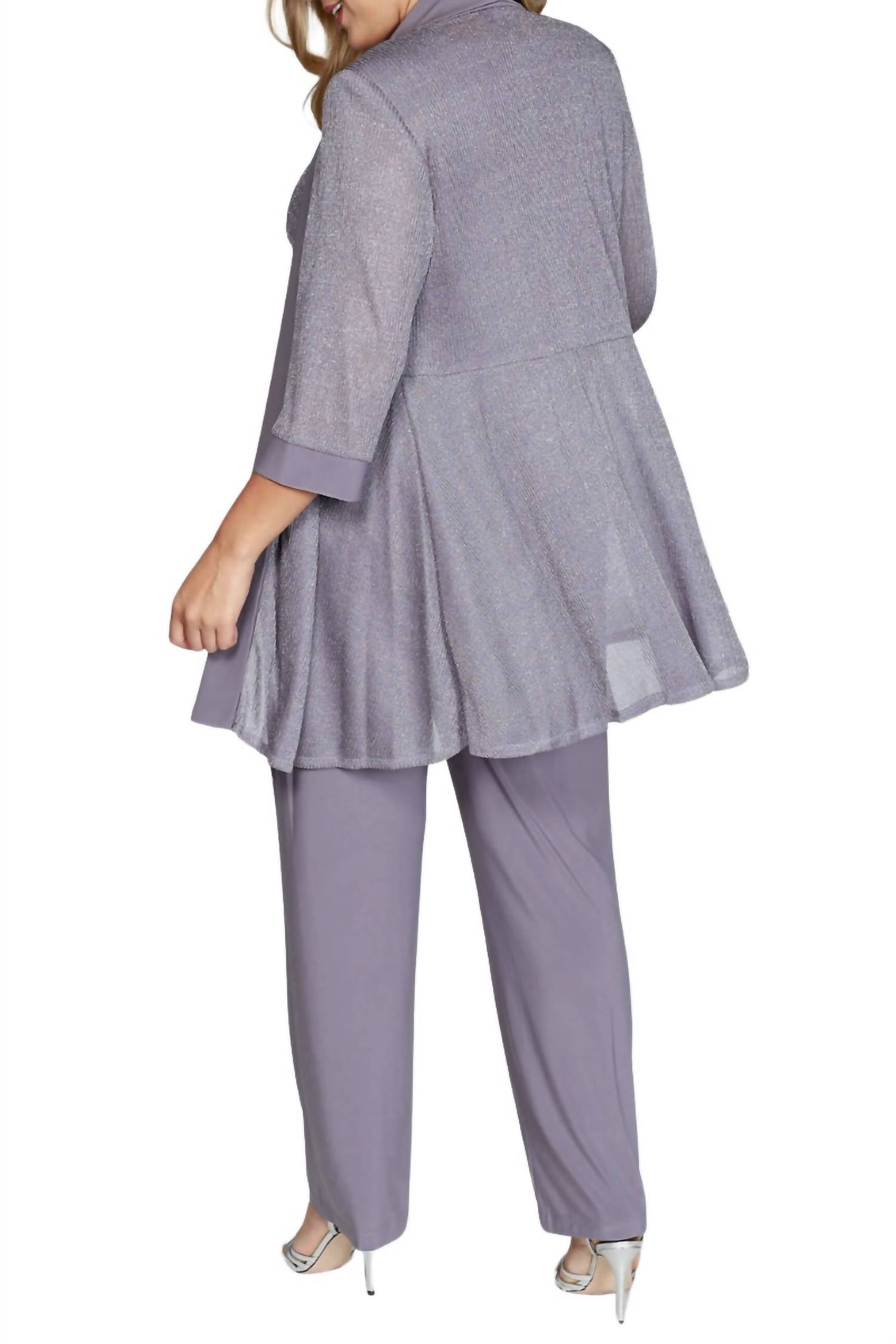 R&M Richards - Sleeveless Top And Loose Pants With Matching Jacket Set