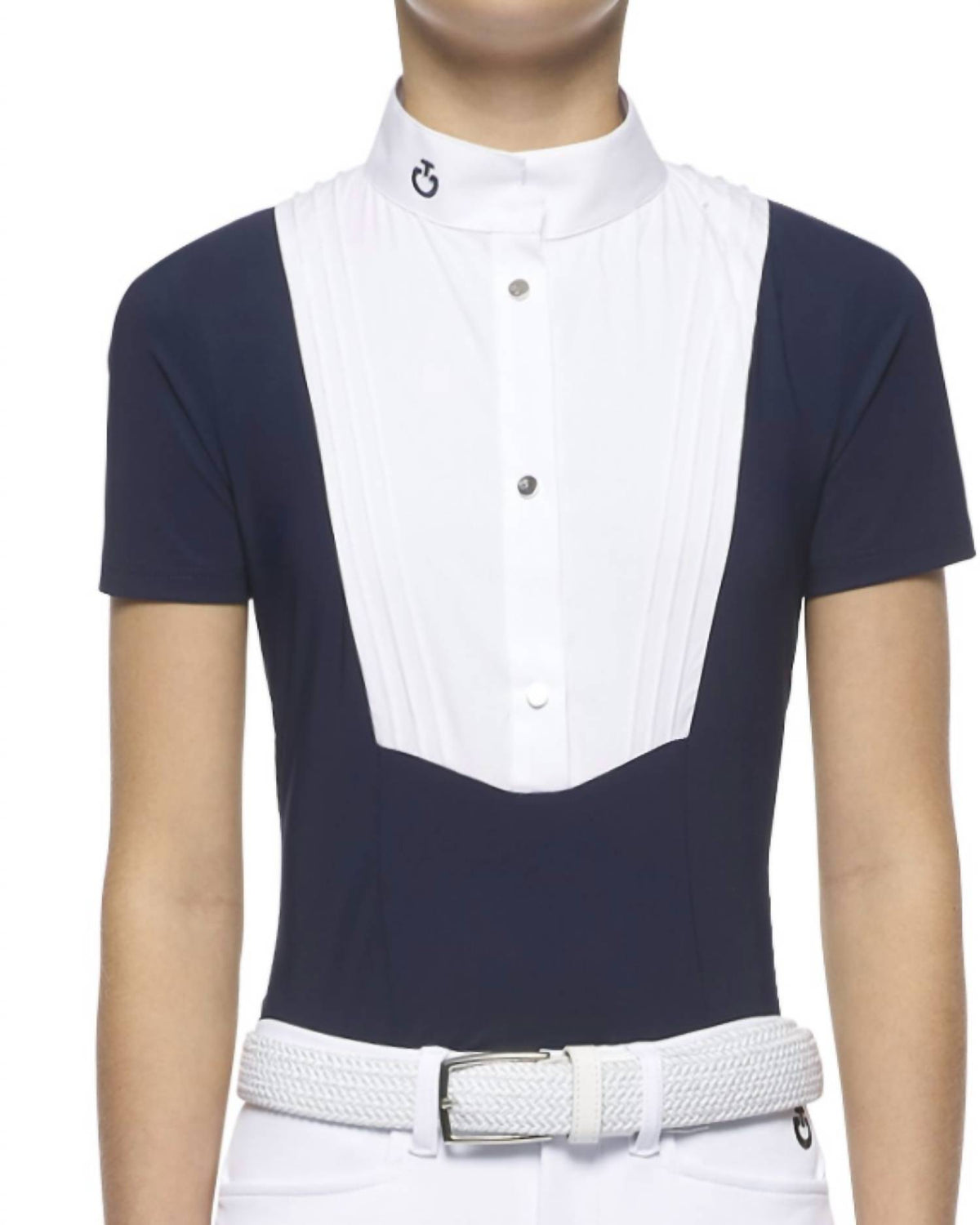 Cavalleria Toscana - Junior Logo Button Up Short Sleeve Shirt With Bib