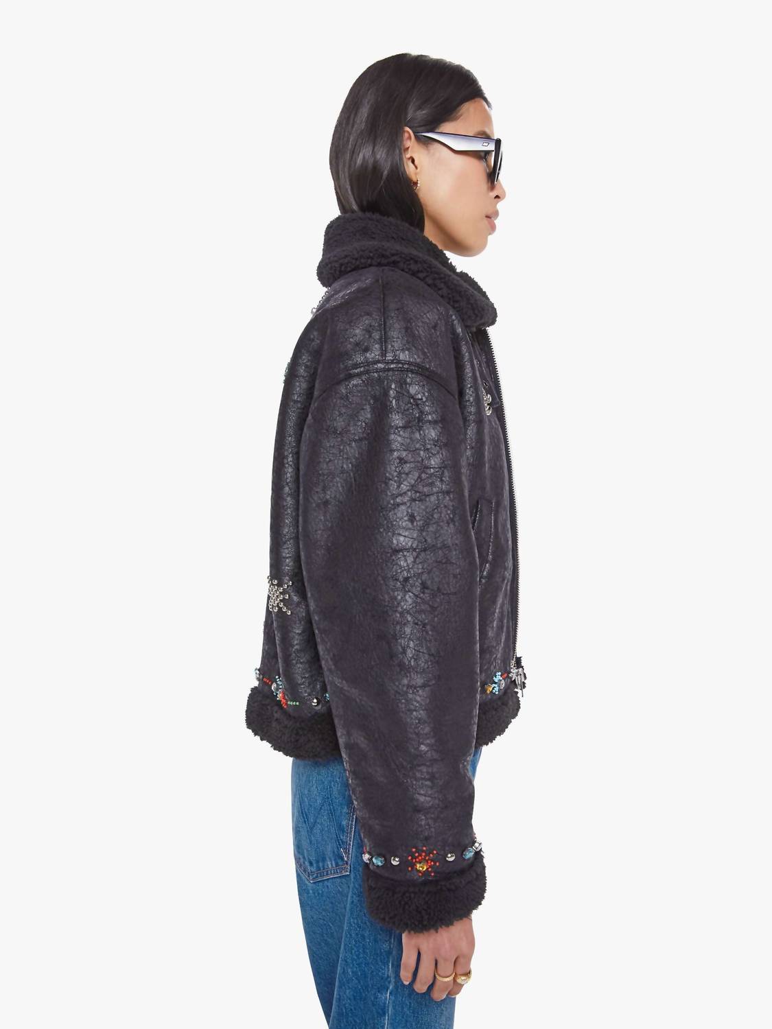 Mother Strappy Brrly Jacket in mercury in retrograde - women's jacket - detail view