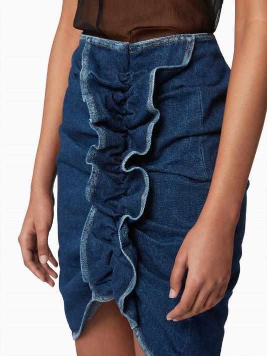 Nina Ricci - Draped Denim Midi Skirt