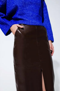 Q2 - Leatherette Pencil Cut Skirt