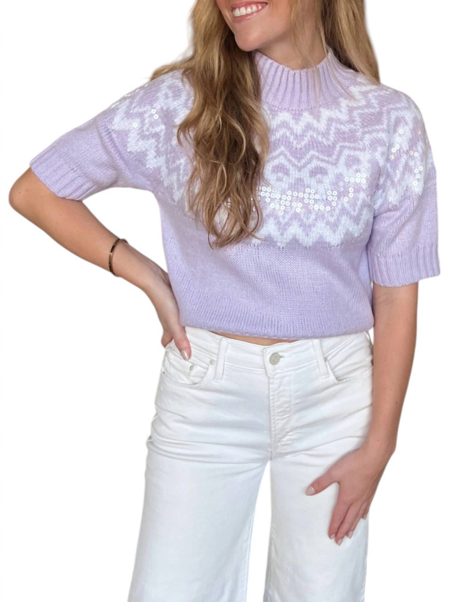 Design History - Juliana Short Sleeve Mock Neck Sweater