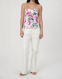French Connection - York Satin Christa Fleur Strapless Top