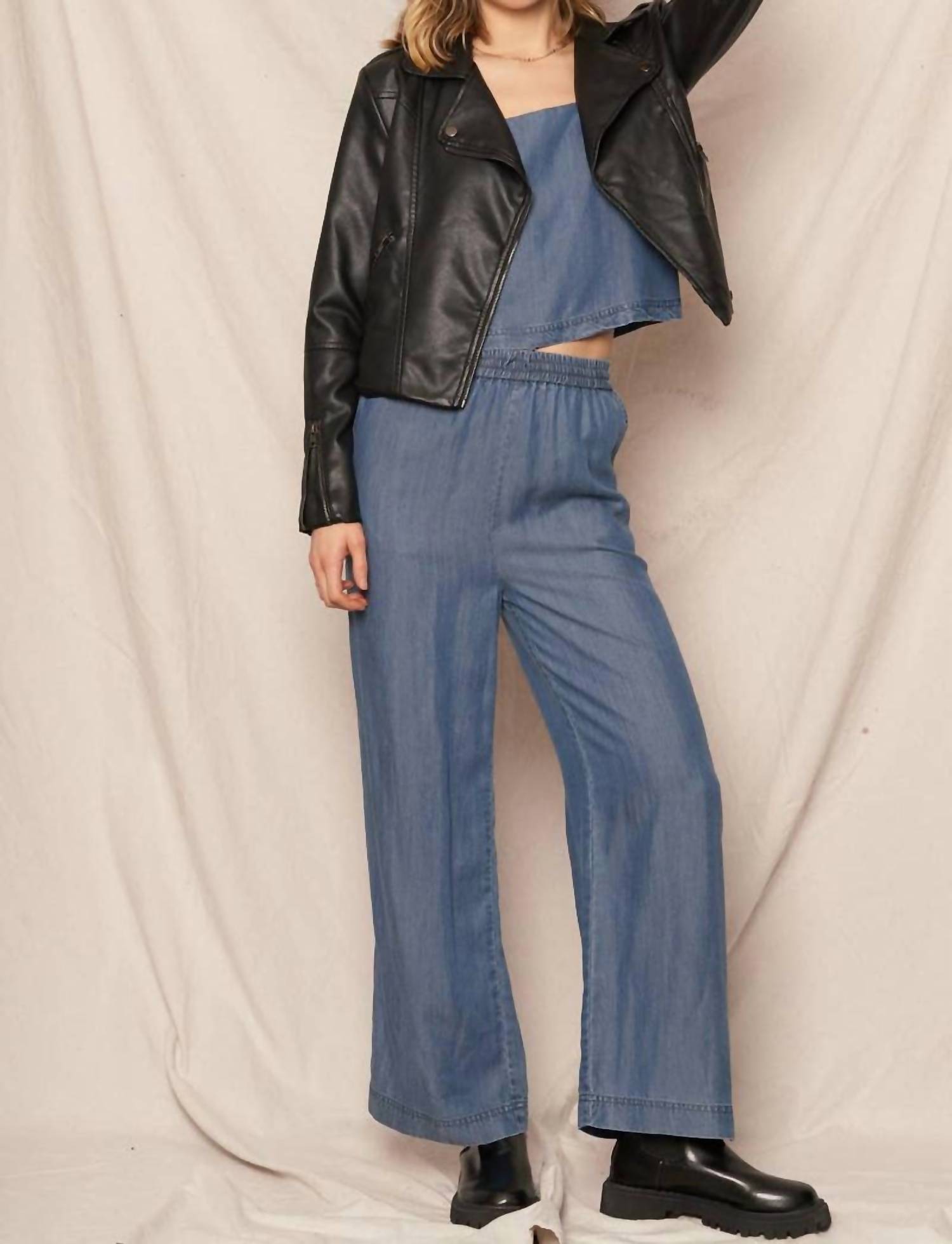 En Creme - Vegan Leather Moto Jacket