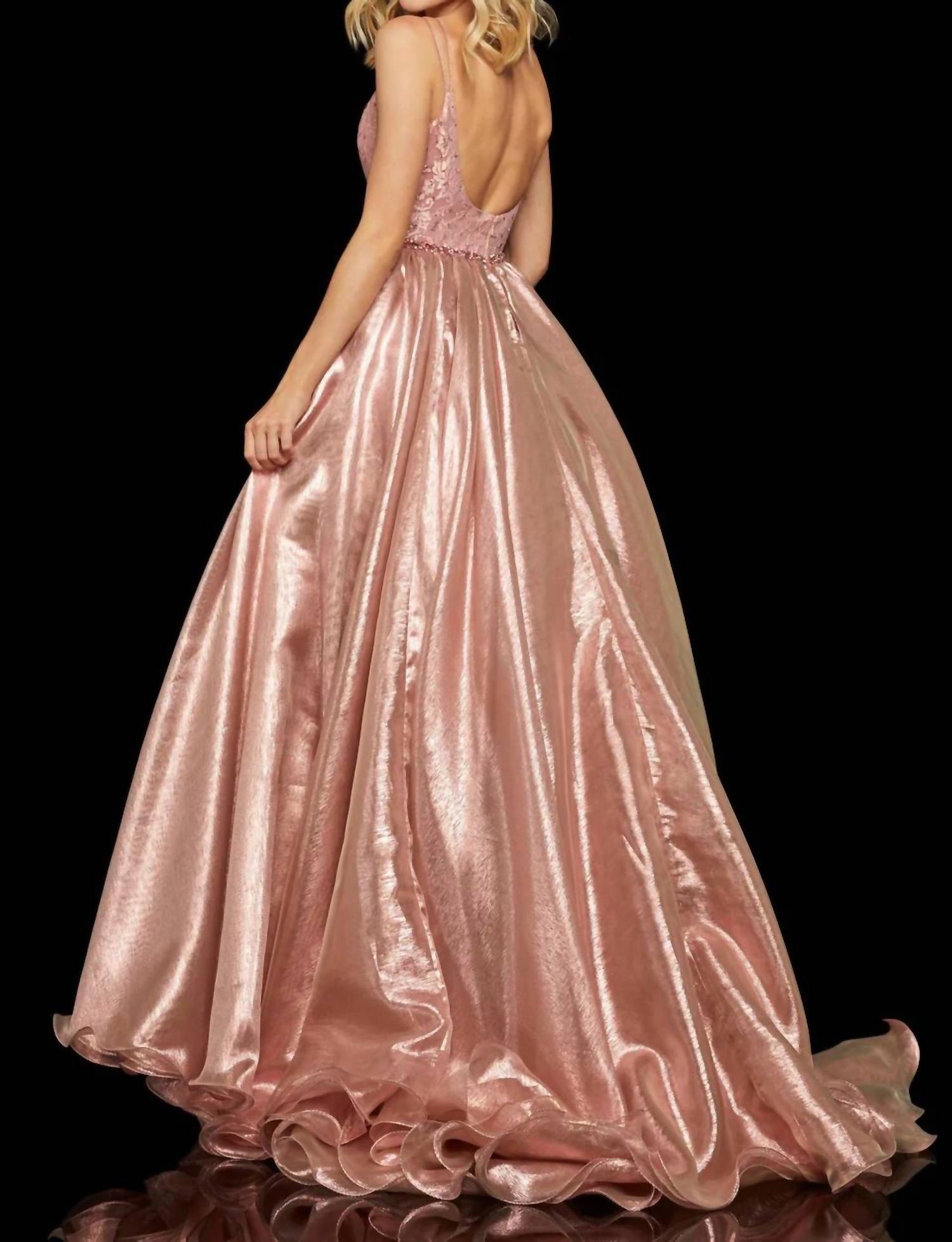 Sherri Hill - Metallic Organza Ball Gown