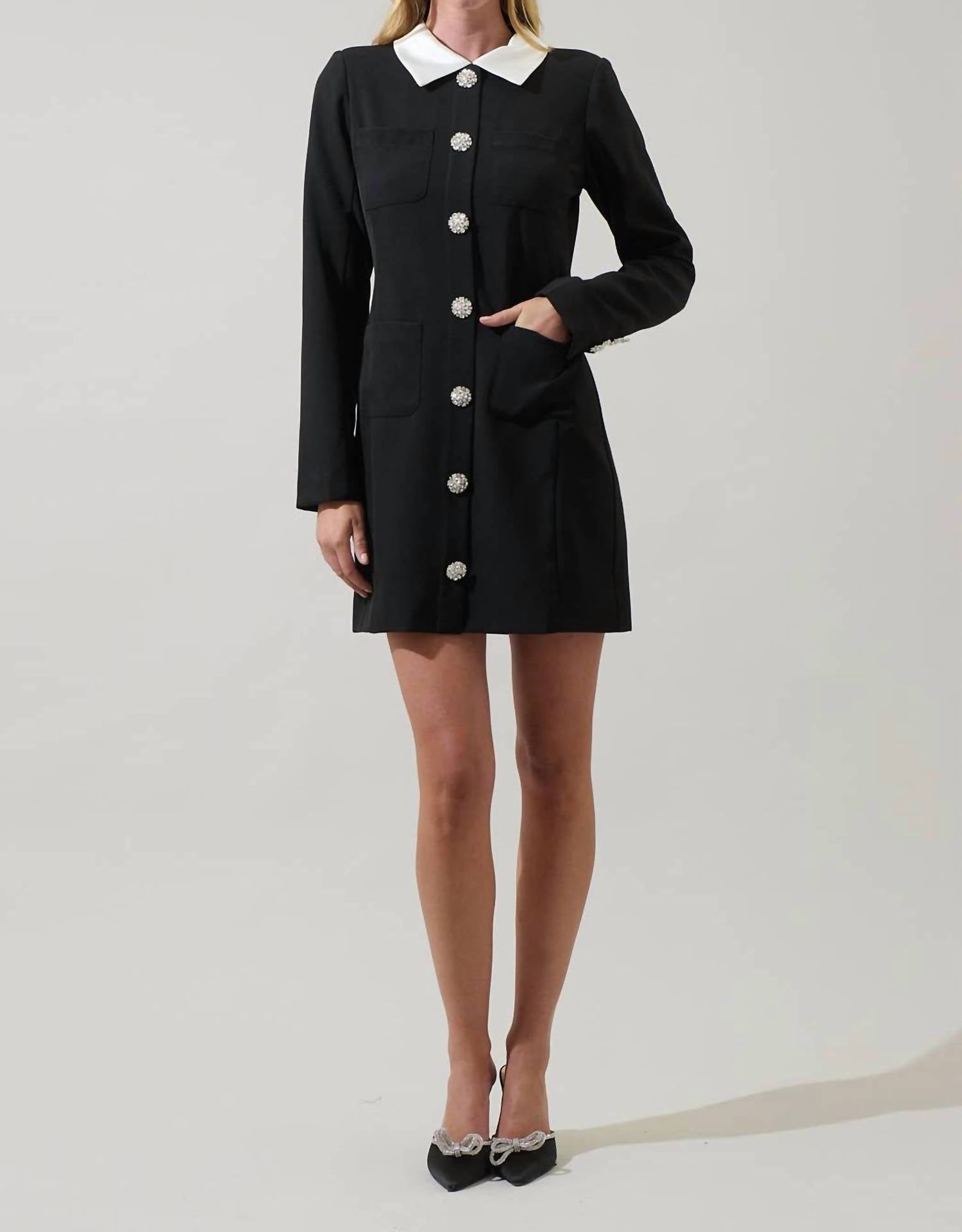 Sugarlips - Ciana Button Down Collared Mini Dress