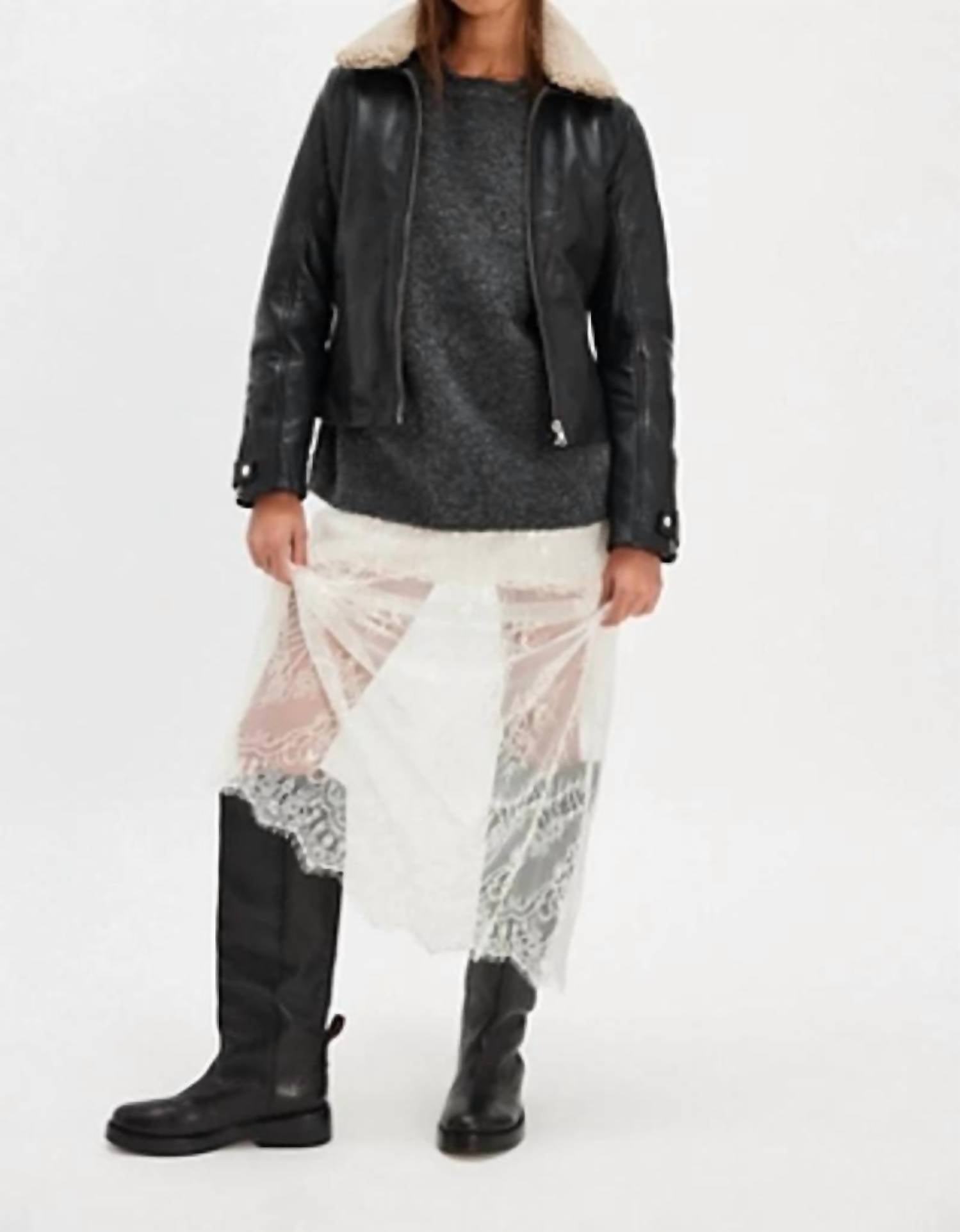 MAURITIUS Tammy Leather Jacket in black - women's jacket