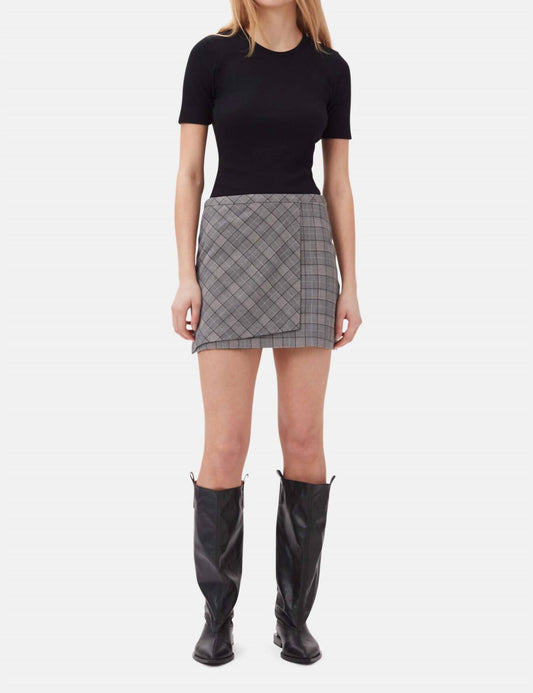 Ganni - Check Mix Mini Skirt