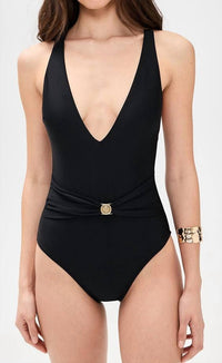 L'Agence - Women's Solid Lisa One Piece Swimsuit