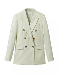 Reiss - Dianna Double Breasted Linen Blend Suit Blazer