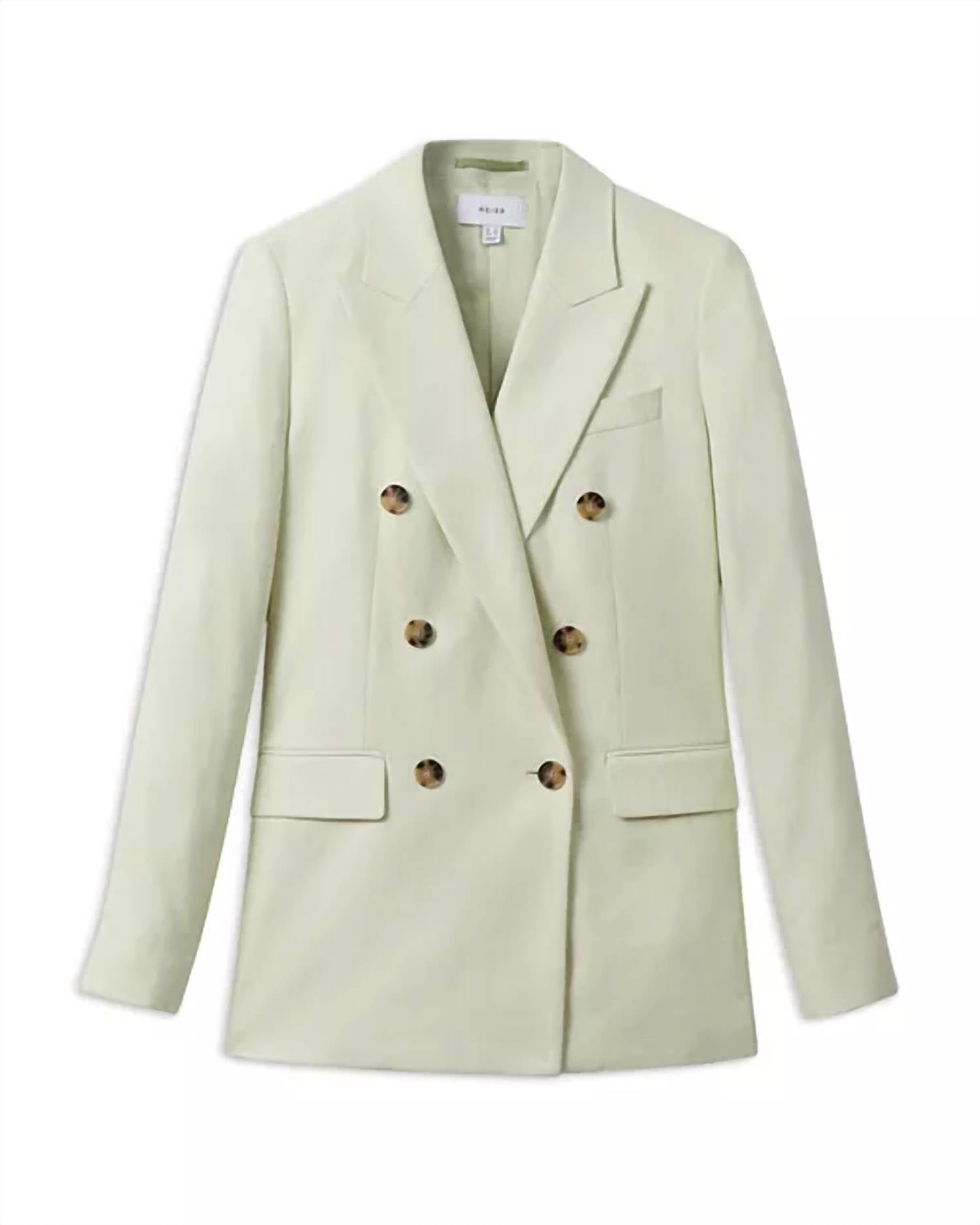 Reiss - Dianna Double Breasted Linen Blend Suit Blazer