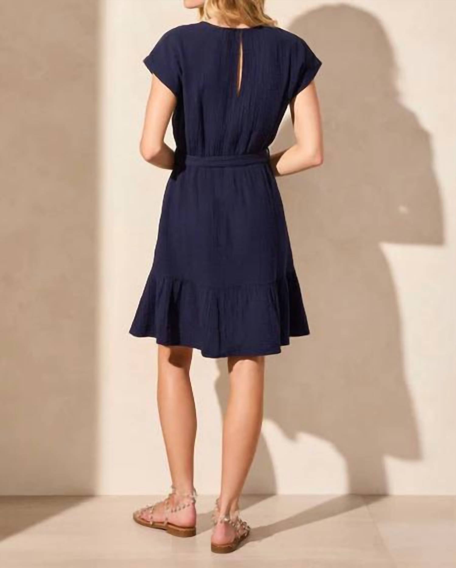 Tribal - Cap Sleeve Dress With Pockets
