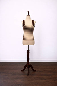 Very J - Women's Ocean Breeze Crochet Striped Knit Tank Top