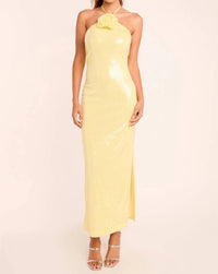 Endless Rose - Rose Sequin Halter Maxi Dress