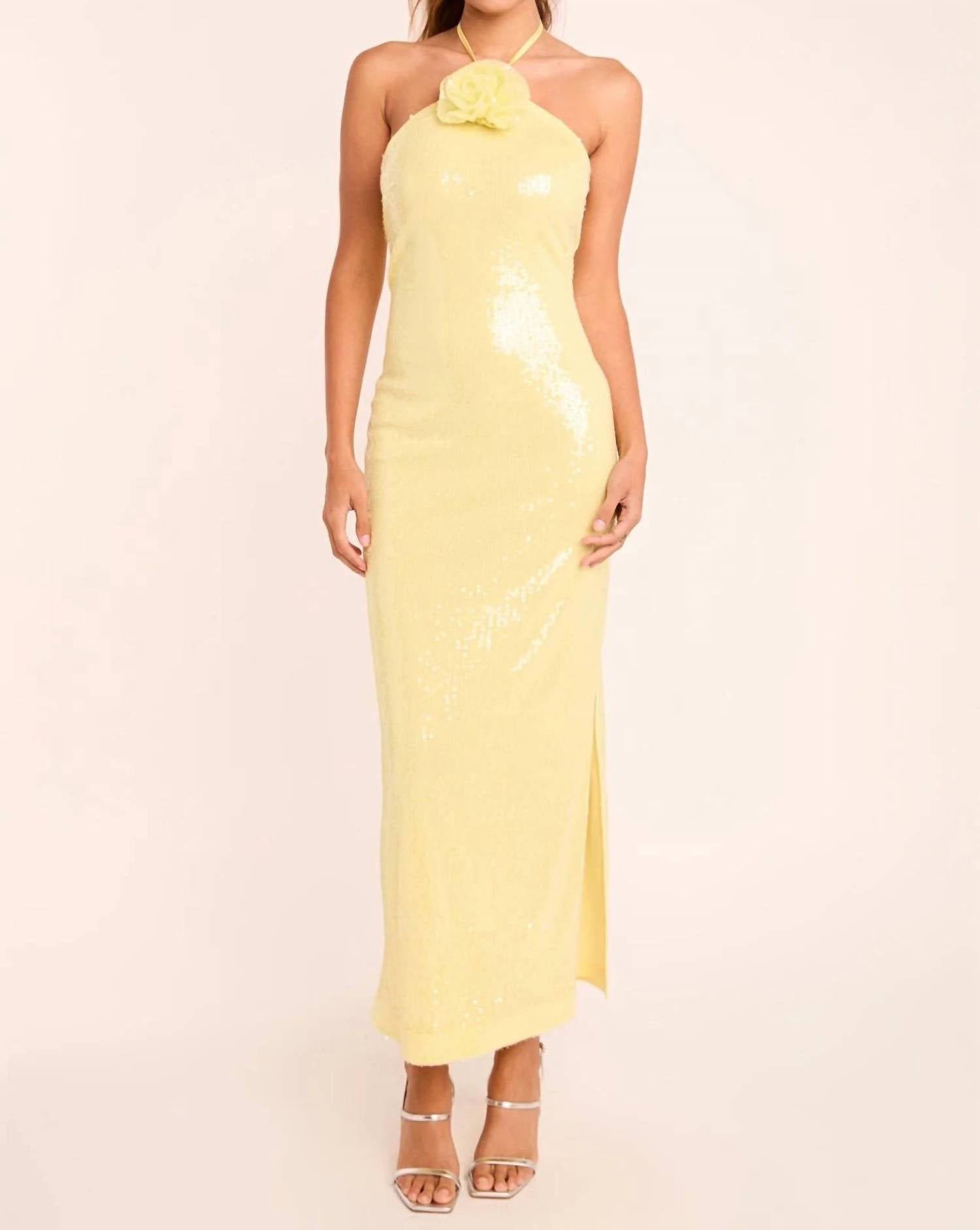 Endless Rose - Rose Sequin Halter Maxi Dress