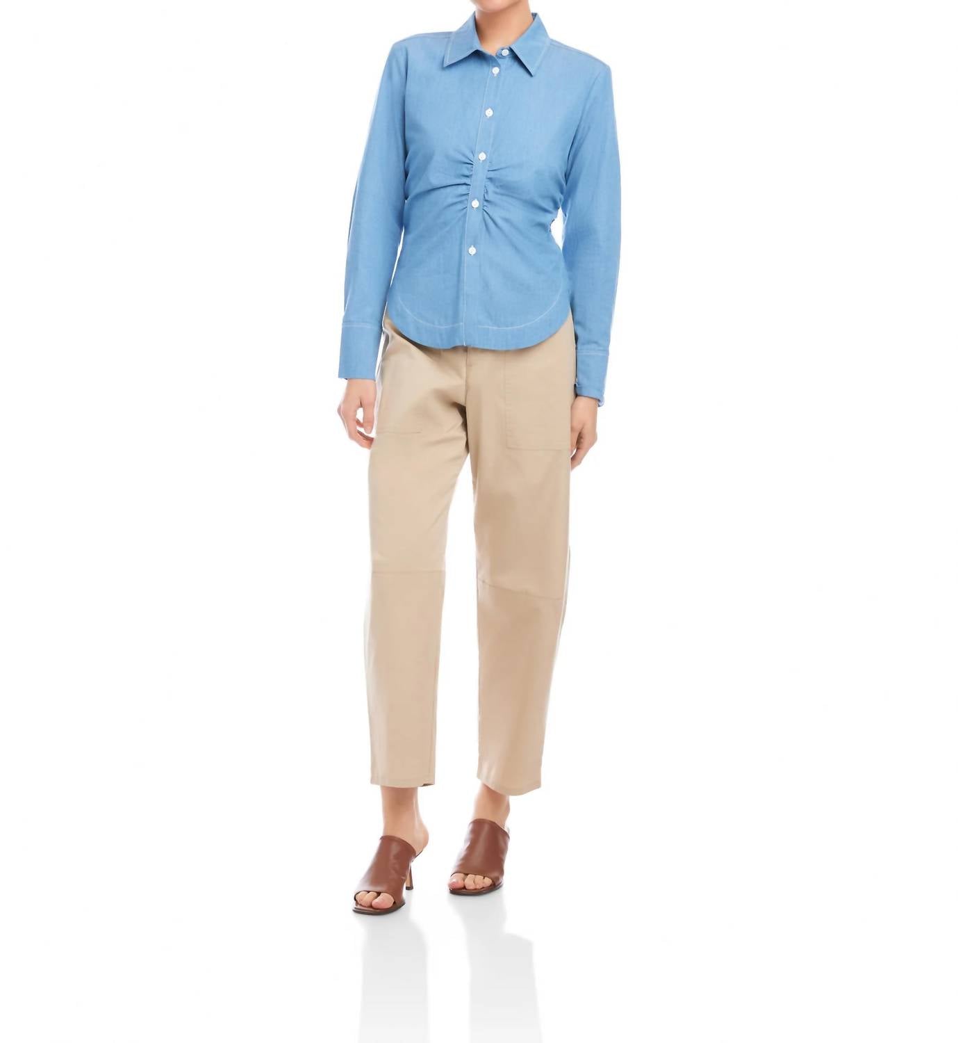 Fifteen Twenty - Norlyn Long Sleeve Side-shirred Shirt
