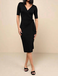 Lulus - Women's Forget Me Knot Midi Wrap Dress