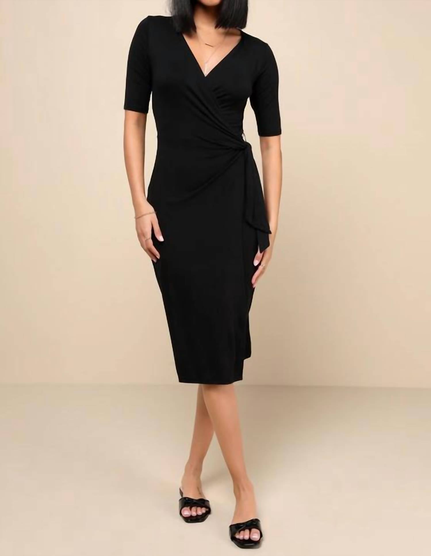 Lulus - Women's Forget Me Knot Midi Wrap Dress