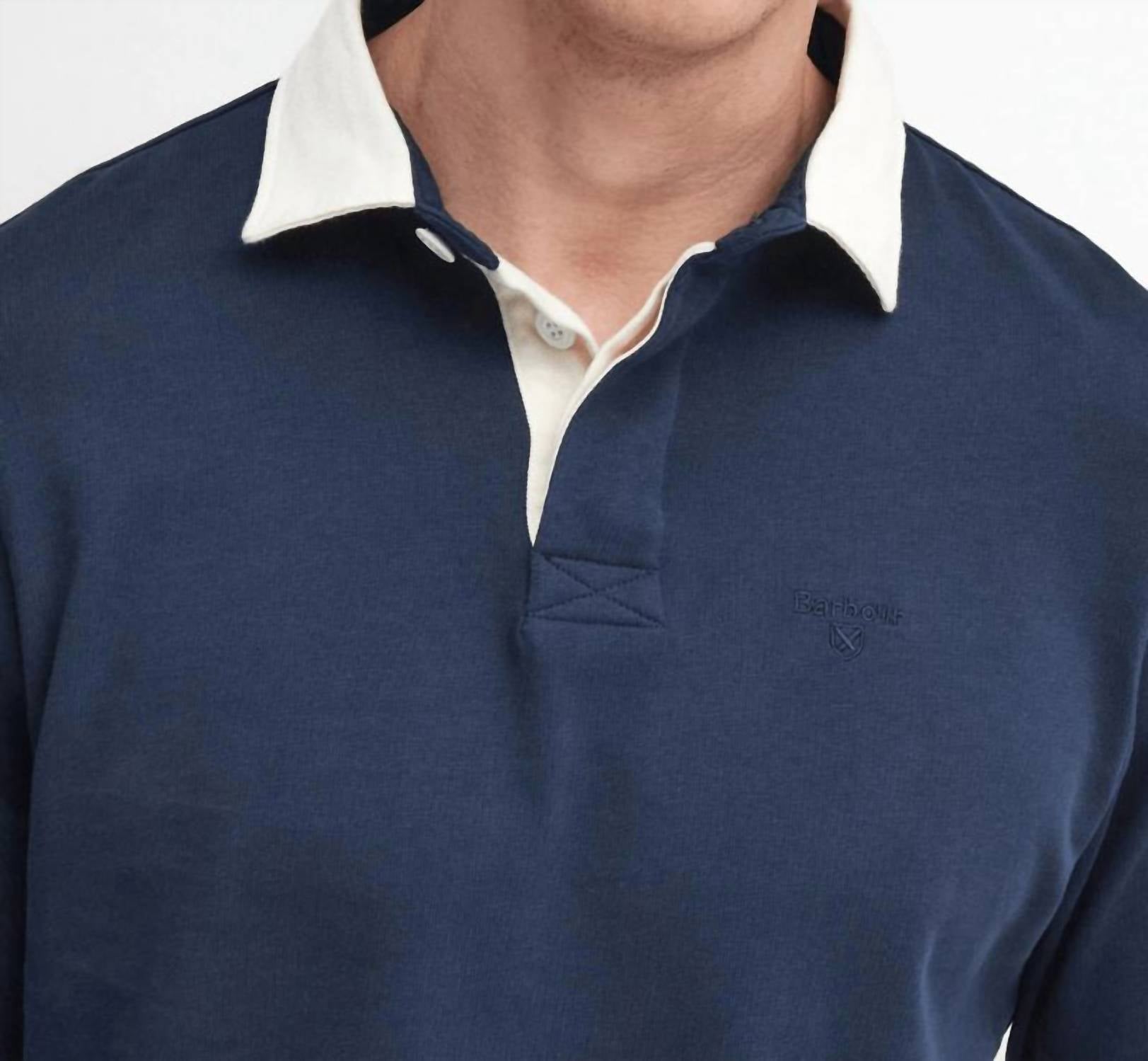Barbour Howtown Rugby Shirt in navy - men's shirt - view 4