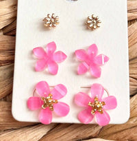 White Label - Women's Trio Floral Stud Earrings