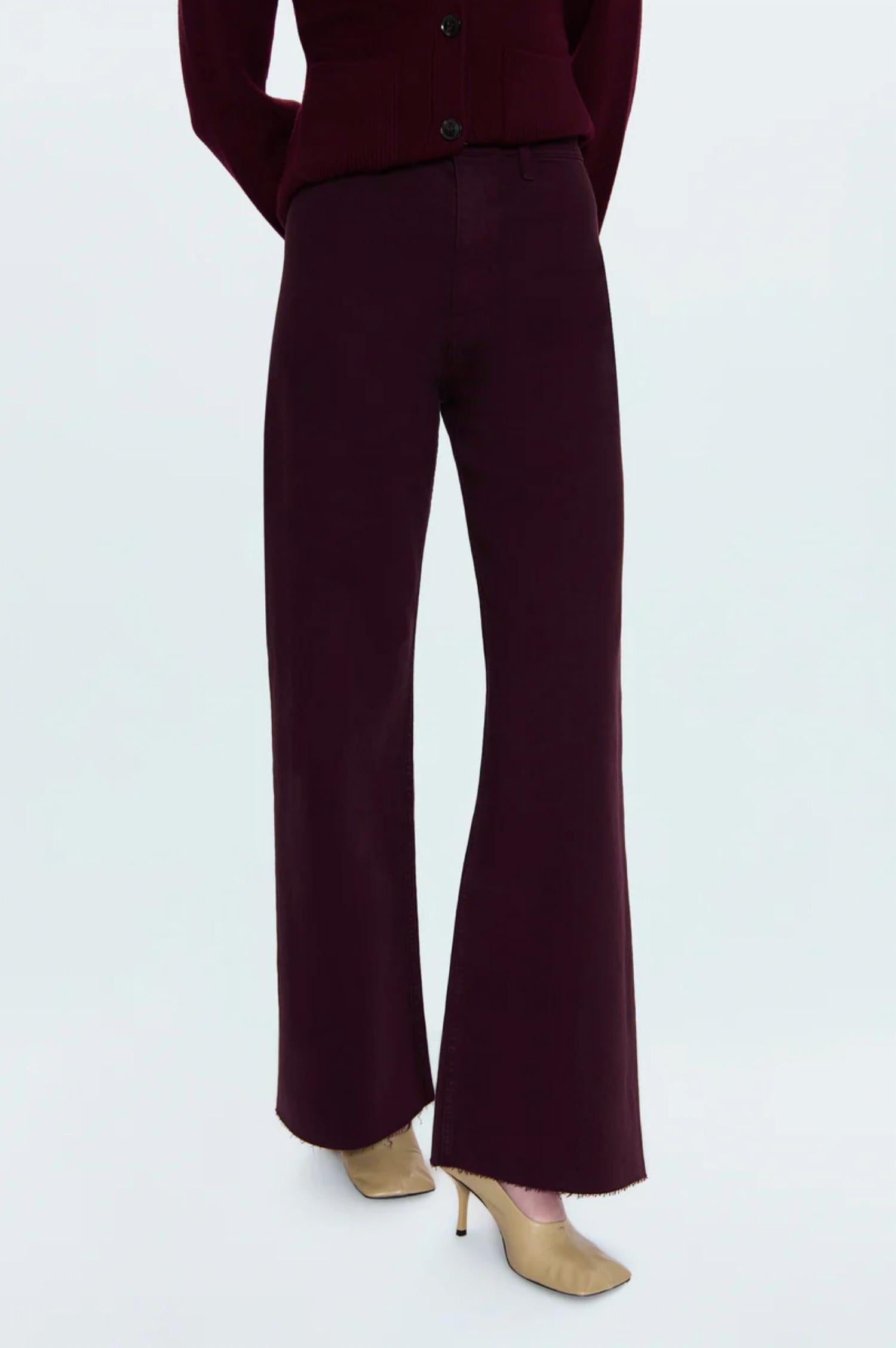 PISTOLA Penny High Rise Wide Leg Jeans in claret 4 - women's jeans - view 4