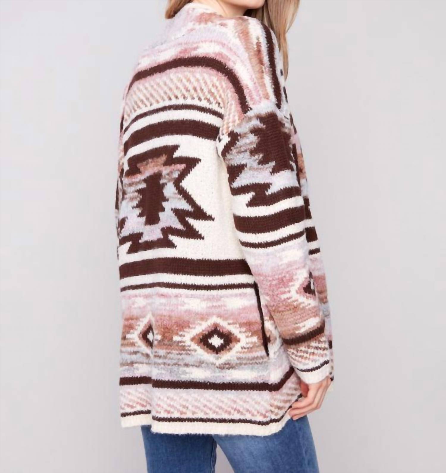 Charlie B - Space Dye Jacquard Cardigan