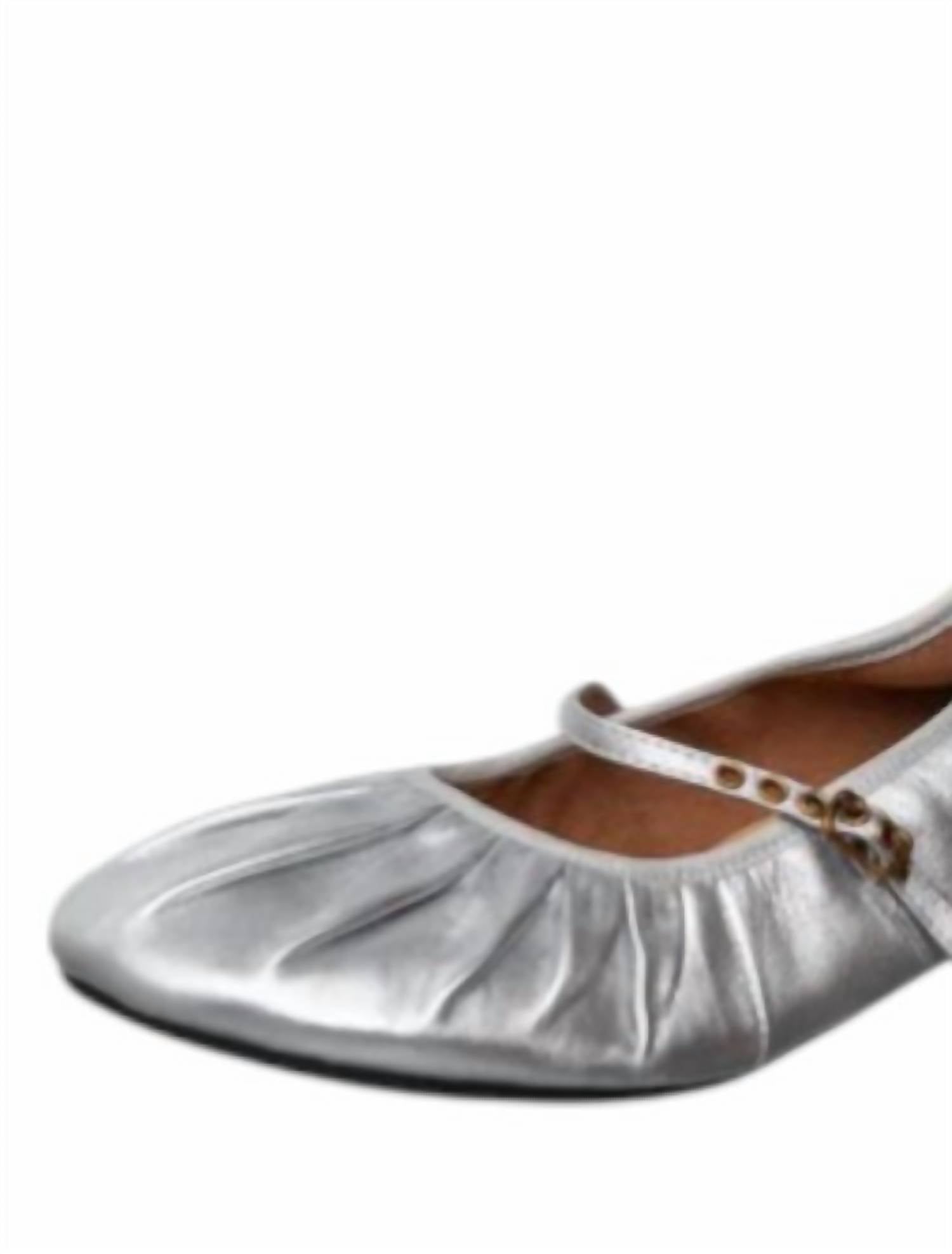 Ayalla Women's Mila Flat Shoes in silver - women's flats - detail view
