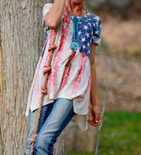 VOCAL APPAREL Flag Shirt With Sleeves Embellishments in silver - women's t-shirt - view 4