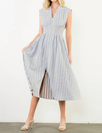 Thml - Striped Floral Pattern Midi Dress