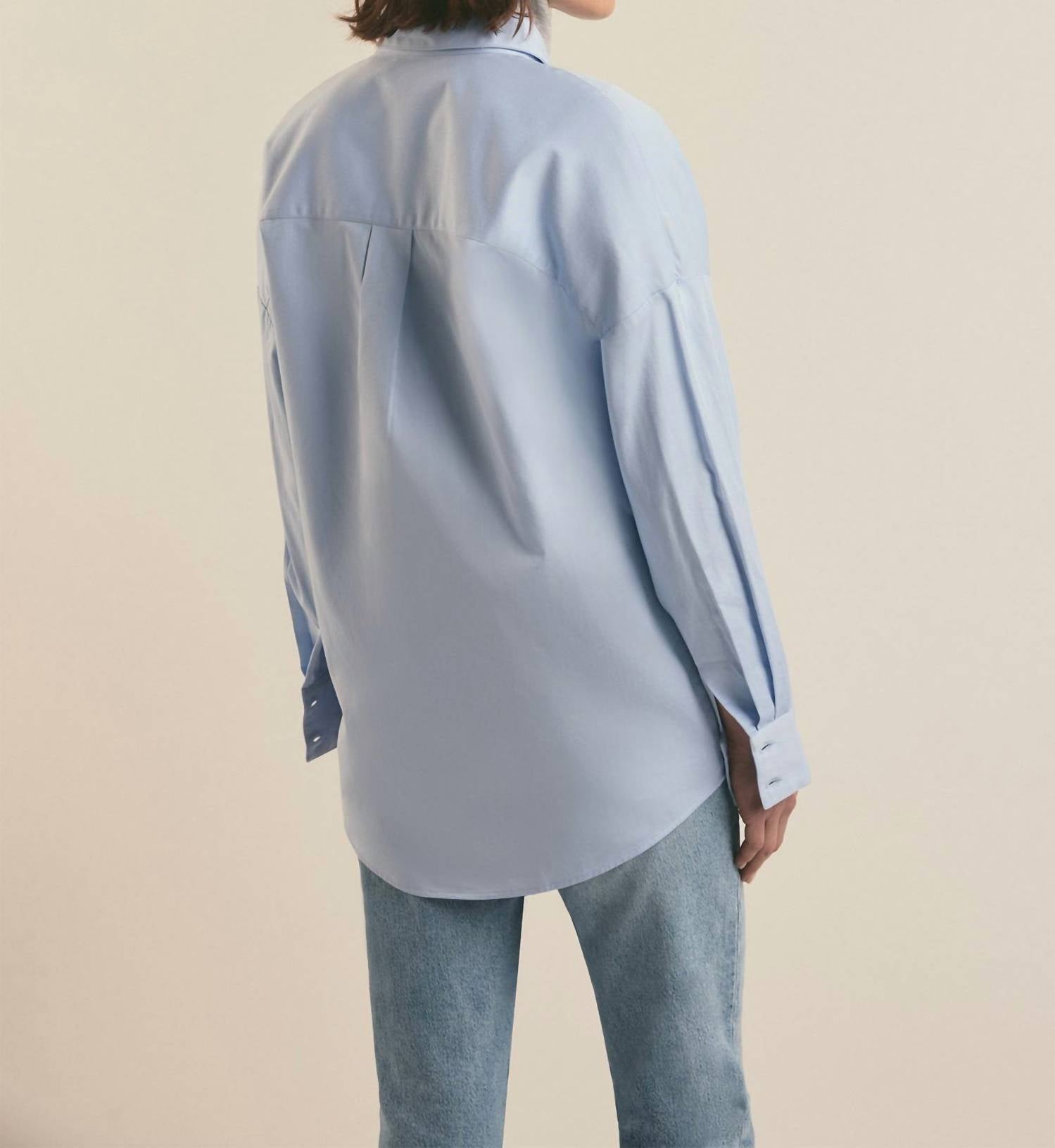 Favorite Daughter Ex-boyfriend Shirt in powder blue - women's shirt - detail view