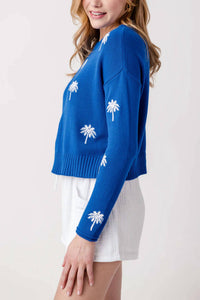 Z Supply Sienna Palm Sweater in nautical 1 - women's sweater - alternate view