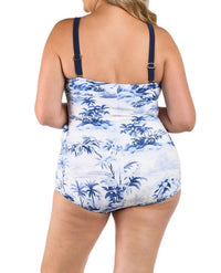Maxine Of Hollywood - Toile De Tropical Bandeau Sarong One Piece - Plus