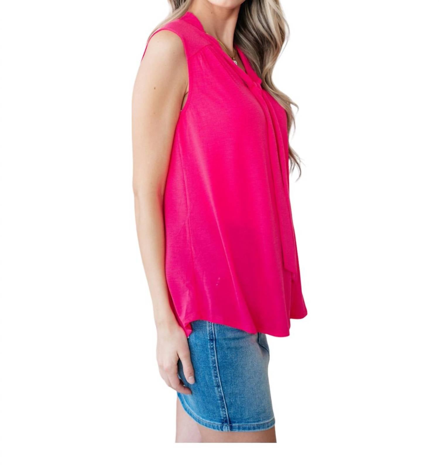White Birch - Uptown Girl Tie Blouse