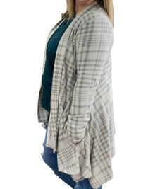 Jade By Jane - Plaid Fleecy Cardigan