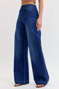 Cello - Renae High Rise Pull-on Wide Leg Jeans