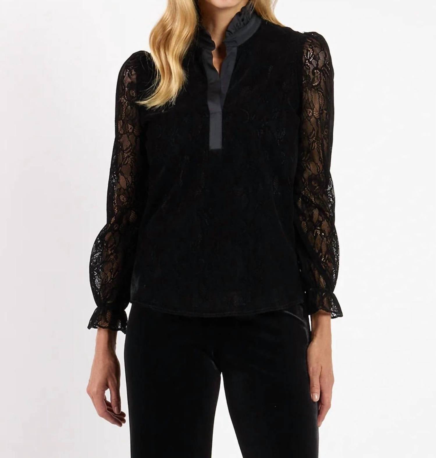 Jude Connally - Teri Flocked Lace Top